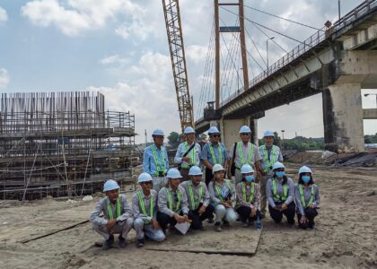 Inspection at Atran and Gyaing Zathapyin Bridges Construction